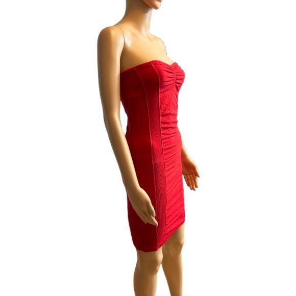 Free People Intimately Ruched Bodycon Dress size M/L Red E72 - Picture 2 of 12